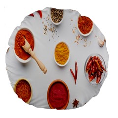 Masala Spices Food Large 18  Premium Round Cushions by artworkshop