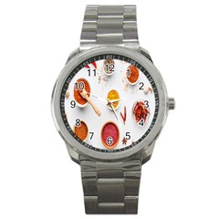 Masala Spices Food Sport Metal Watch by artworkshop