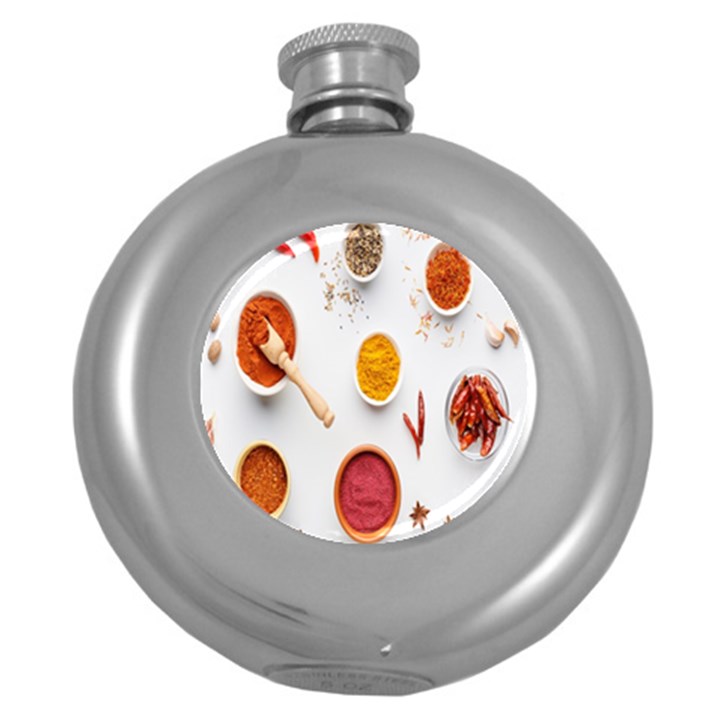 Masala Spices Food Round Hip Flask (5 oz)