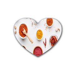 Masala Spices Food Rubber Heart Coaster (4 Pack) by artworkshop