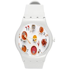 Masala Spices Food Round Plastic Sport Watch (m) by artworkshop