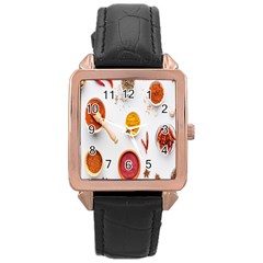 Masala Spices Food Rose Gold Leather Watch  by artworkshop