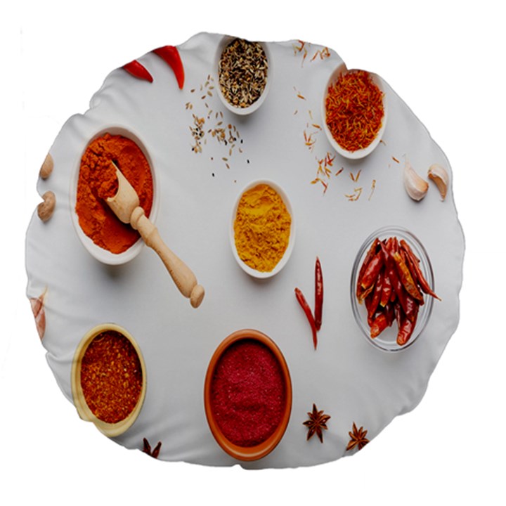 Masala Spices Food Large 18  Premium Flano Round Cushions