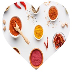 Masala Spices Food Wooden Puzzle Heart by artworkshop