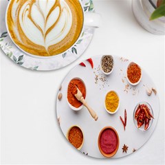 Masala Spices Food Uv Print Round Tile Coaster by artworkshop