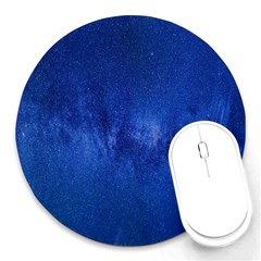 Milky Way Stars Night Sky Round Mousepads by artworkshop