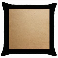 Paper Brown Throw Pillow Case (black)