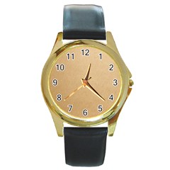 Paper Brown Round Gold Metal Watch by artworkshop