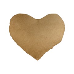 Paper Brown Standard 16  Premium Flano Heart Shape Cushions by artworkshop