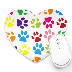 Paw Print Heart Mousepads by artworkshop