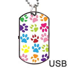 Paw Print Dog Tag Usb Flash (two Sides) by artworkshop