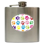 Paw Print Hip Flask (6 oz) Front