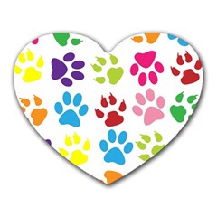 Paw Print Heart Mousepads by artworkshop