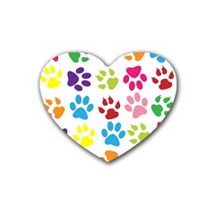 Paw Print Rubber Coaster (heart) by artworkshop