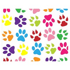 Paw Print Double Sided Flano Blanket (medium)  by artworkshop