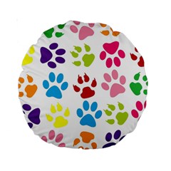 Paw Print Standard 15  Premium Round Cushions by artworkshop