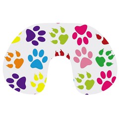 Paw Print Travel Neck Pillow by artworkshop