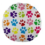 Paw Print Large 18  Premium Flano Round Cushions Front