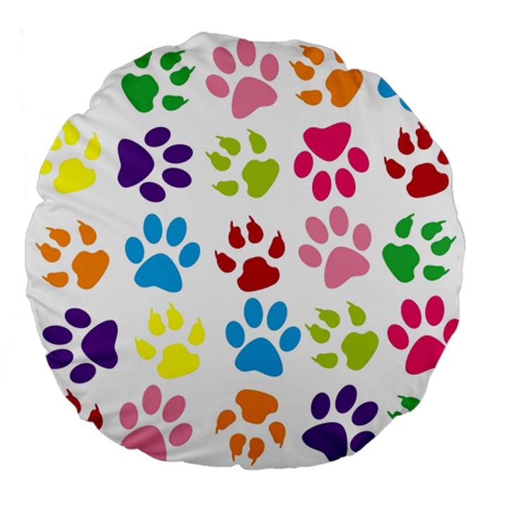 Paw Print Large 18  Premium Flano Round Cushions