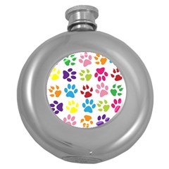 Paw Print Round Hip Flask (5 Oz) by artworkshop