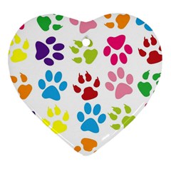 Paw Print Heart Ornament (two Sides) by artworkshop