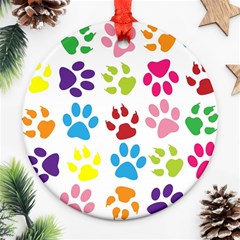 Paw Print Round Ornament (two Sides) by artworkshop