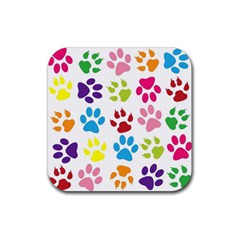 Paw Print Rubber Coaster (square) by artworkshop