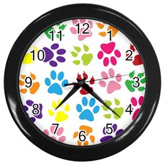 Paw Print Wall Clock (black) by artworkshop