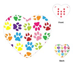 Paw Print Playing Cards Single Design (heart) by artworkshop