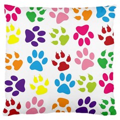 Paw Print Large Cushion Case (two Sides) by artworkshop