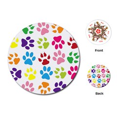 Paw Print Playing Cards Single Design (round) by artworkshop