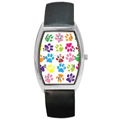 Paw Print Barrel Style Metal Watch by artworkshop