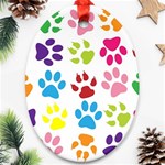 Paw Print Oval Ornament (Two Sides) Back