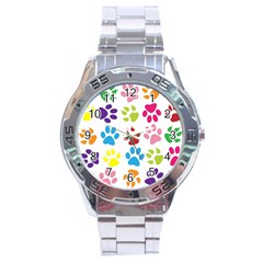 Paw Print Stainless Steel Analogue Watch by artworkshop