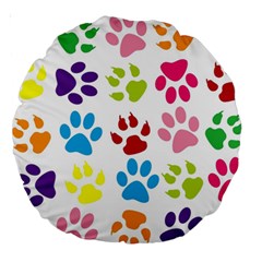 Paw Print Large 18  Premium Round Cushions by artworkshop