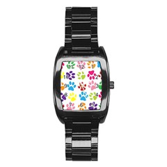 Paw Print Stainless Steel Barrel Watch by artworkshop