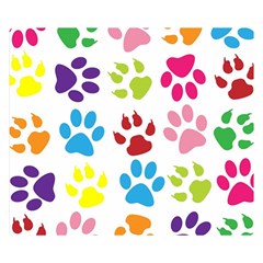 Paw Print Double Sided Flano Blanket (small)  by artworkshop