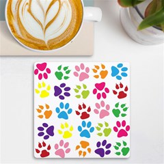 Paw Print Uv Print Square Tile Coaster  by artworkshop