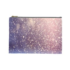 Snowfall Winter Cosmetic Bag (large) by artworkshop