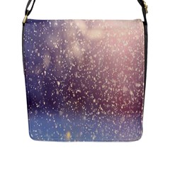 Snowfall Winter Flap Closure Messenger Bag (l) by artworkshop