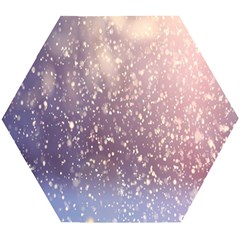 Snowfall Winter Wooden Puzzle Hexagon by artworkshop