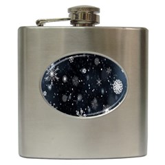 Snowflakes Snow Hip Flask (6 Oz) by artworkshop