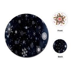 Snowflakes Snow Playing Cards Single Design (round) by artworkshop