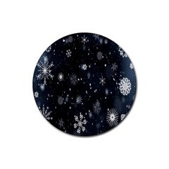 Snowflakes Snow Rubber Coaster (round)