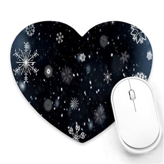 Snowflakes Snow Heart Mousepads by artworkshop