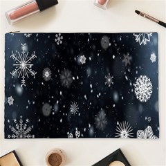 Snowflakes Snow Cosmetic Bag (xxl) by artworkshop