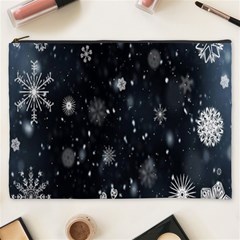 Snowflakes Snow Cosmetic Bag (xxxl) by artworkshop