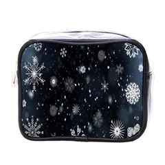 Snowflakes Snow Mini Toiletries Bag (one Side) by artworkshop