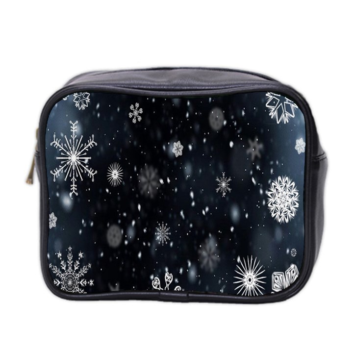 Snowflakes Snow Mini Toiletries Bag (Two Sides)