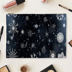 Snowflakes Snow Cosmetic Bag (xl) by artworkshop